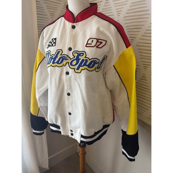 Adult Medium Moto Sport Canvas Color-block Jacket NWOT - Picture 3 of 9